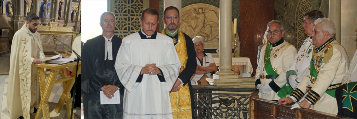 Un pretre Chrétien d Orient et une cérémonie oecuménique en présence des membres e l Ordre